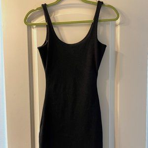 Meshki black knit dress short